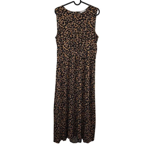 BeachLunchLounge Animal Print Cutout Midi Length Dress in Serengeti Size Medium - Picture 2 of 8
